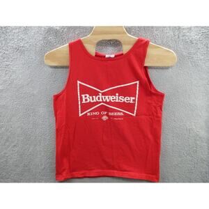 Vintage 90s Budweiser Beer 1991 Red Tank Top Single Stitch TEEJAYS Made USA XL
